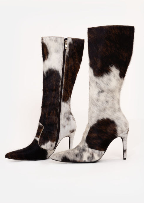 Cow Knee High Boots - Tissimum